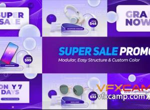 AE模板-商品促销宣传包装动画 Super Sale