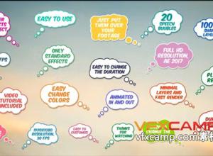 AE模板-20个卡通气泡对话框动画 20 Speech Bubbles