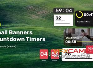 AE模板-10个小横幅计数时间倒计时元素动画 Small Banners Countdown Timers