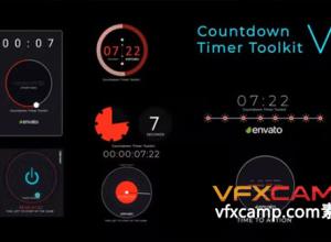 AE模板-7个数字时间倒计时器动画 Countdown Timer Toolkit V6