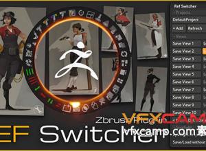 ZBrush摄像机多角度参考定位插件 ZBrush Plugin Ref Switcher