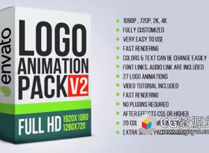 AE模板-27个标志动画包logo片头开场动画 Logo Animation Pack V2