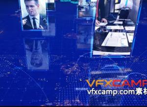 AE模板-4K科技感三维场景连线图片视频展示片头 Global Connection Opener 4K