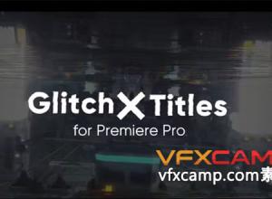 PR模板-9组科技感信号损坏文字标题字幕动画 Glitch X Titles