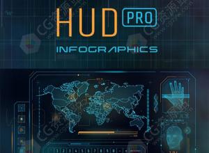 AE模板-高科技信息图表图形UI界面装饰背景信息识别扫描HUD元素动画