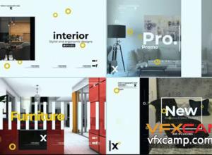 AE模板-网络商店促销家具产品介绍开场片头 Interior Opener