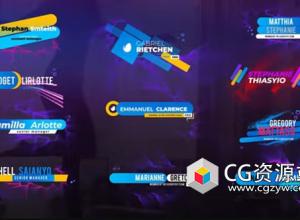 AE模板-20组粒子动态文字排版字幕条动画