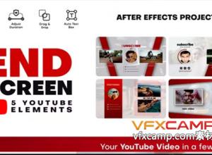 AE模板-创意油管片尾视频推荐视窗动画 YouTube End Screens