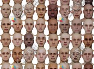 48组高精度男性女性头部扫描3D模型