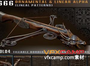 666种4K弓弩武器装饰边框图案贴图 Vol 04