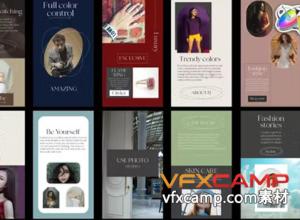 FCPX插件-10种时尚竖屏社交媒体视频演示广告 Fashion Stories