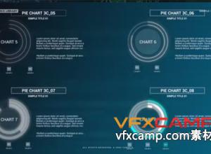 AE模板-科技感简单饼图圆环信息数据图表动画