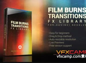 达芬奇模板-胶片复古光效叠加特效转场包装预设 Film Burns Transitions