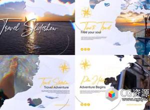 AE模板-旅行地图路线导航动画幻灯片展示 Travel Slideshow