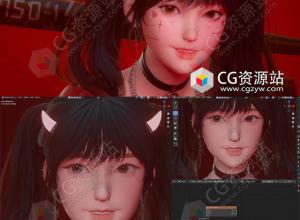 Blender三维可爱卡通女孩角色完整实例制作教程