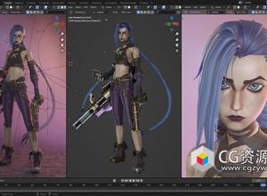 Blender 3.0英雄联盟金克丝角色建模全流程视频教程 JinX modeling