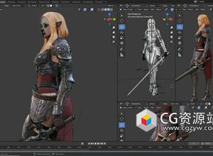 Blender女骑士游戏角色建模教程 Knight Girl Process Videos