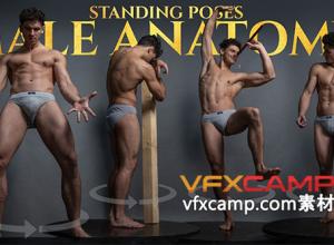 851张艺术姿势男性站立旋转造型高清参考图片