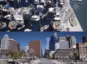 Unreal Engine市区环境城市大楼街道3D模型游戏素材