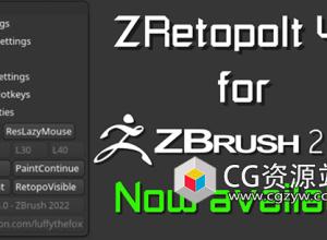 ZRetopoIt 4.0自动拓扑ZBrush插件 ZBrush 2019-2022