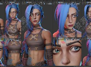 Blender英雄联盟游戏角色Jinx建模视频课程