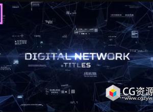 PR模板-数字网络粒子点线空间数据流标题开场动画 Digital Network Titles