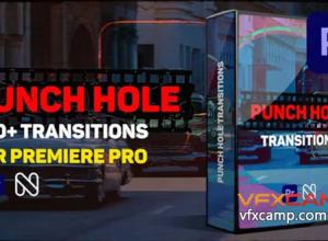 PR模板-300种复古胶片叠加摄像机视频无缝转场 Punch Hole Transitions