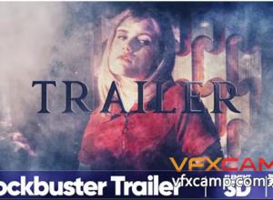 AE模板-大片预告片三维文字大气视频宣传片头 Blockbuster Trailer