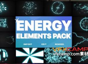 DR达芬奇模板-卡通动态雪花爆炸发光能量元素 Energy Elements Pack