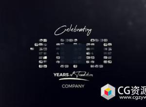 AE模板-图片汇聚图形片头动画 Mosaic Words