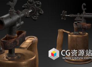 Maya老式石蜡火炬3D道具建模视频教程