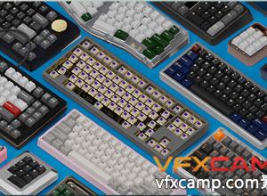 Blender键盘模型预设渲染工具包 Keyboard Render Kit 2