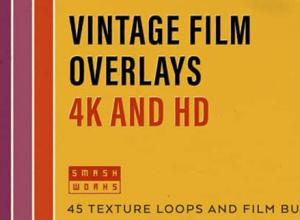 43个4K复古电影胶片噪点颗粒刮痕视频素材 Vintage Film Overlays