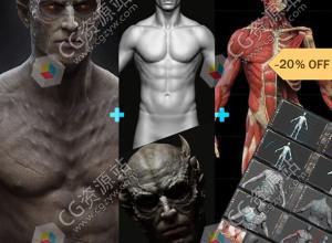 ZBrush人体结构设计角色解剖建模教程 ZBrush Anatomy & Design Package