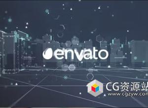 AE模板-科技感信息都市现代商务企业logo动画 Night City Logo