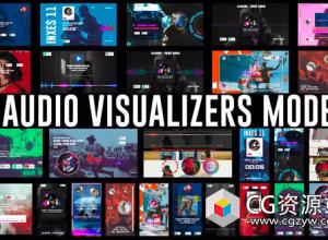 AE模板-14种横竖屏播客视频音频波形可视化动画 Audio Visual Pack