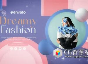 AE模板-时尚美女衬衫衣服连衣裙夹克珠宝宣传片头 Dreamy Fashion Promo