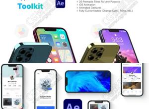 AE模板-iPhone手机应用APP宣传展示滑动场景动画工具包