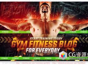 AE模板-体育健身运动员火焰介绍片头 Gym Fitness Blog Opener