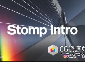 AE模板-现代时尚宣传视频创意文字图片快闪片头 Abberation Stomp Intro