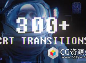 AE脚本+PR模板-300种复古故障损坏视频CRT转场预设 CRT Transitions