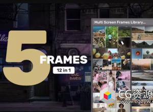 AE模板-5分屏体育婚礼旅行视频展示动画