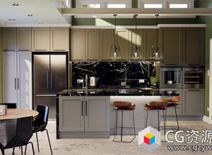 10组室内厨房餐厅场景3D模型 Archinteriors Vol.58