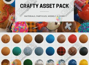 Blender100种材质预设 Crafty Asset Pack V1.2 1K+4K