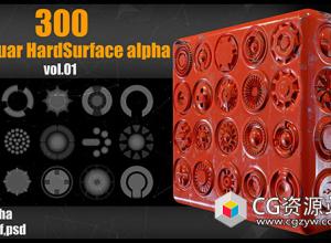 300组4K圆环硬面模型黑白深度图片贴图素材