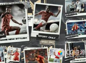 AE模板-体育运动足球图片展示开场 Sport Opener Football Collage