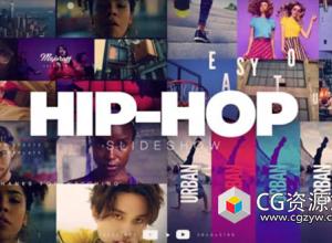 AE模板-嘻哈幻灯片动感视频包装片头 Hip-Hop Slideshow