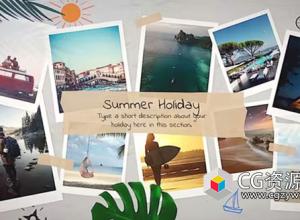 FCPX插件-优雅快乐夏天旅行暑假回忆相册片头 Summer Holiday