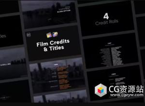 FCPX插件-电影预告片文字标题片尾字幕动画 Film Credits & Titles