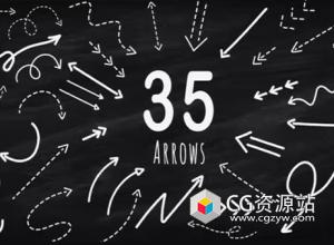 AE/PR模板-35个手绘元素箭头动画 Hand Drawn Elements Arrows Pack
